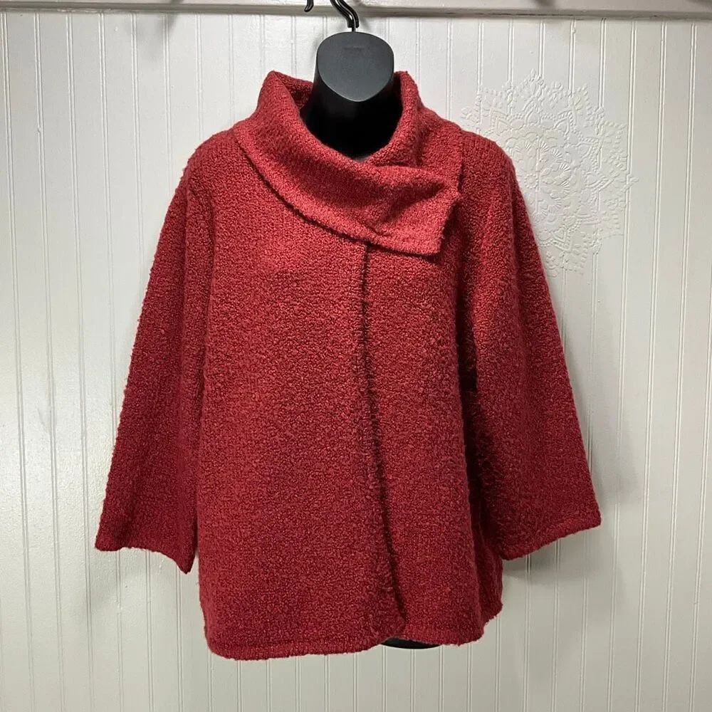 EVAN PICONE Wool Blend Cape Cardigan Sweater